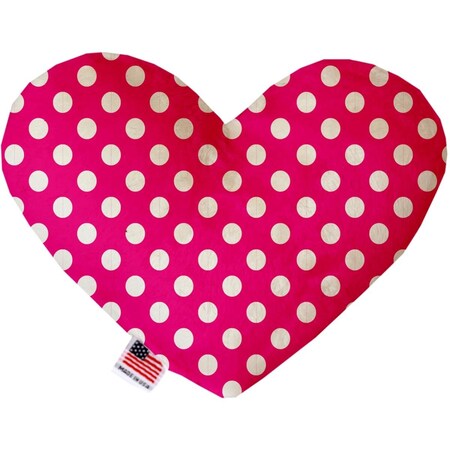 Mirage Pet Products Hot Pink Swiss Dots 6 in. Stuffing Free Heart Dog Toy 1248-SFTYHT6